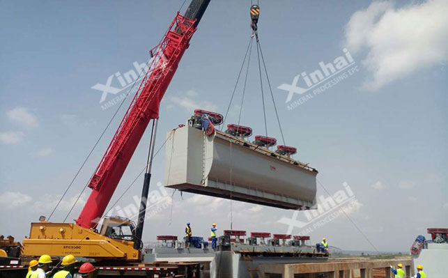 gf浮选机选矿现场安装中