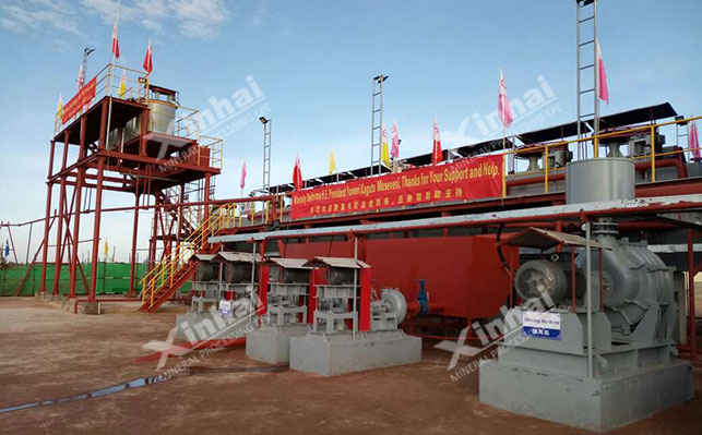 金矿浮选+焙烧-氰化工艺